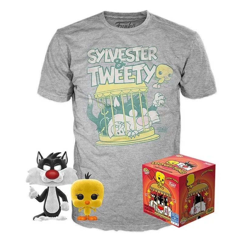 Figurka Funko POP + koszulka Looney Tunes Sylvestre and Tweety Flocked Exclusive rozmiar L