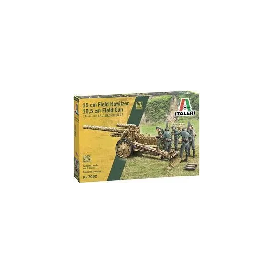 Italeri 7082 15cm Field Howitzer 10,5cm Field Gun Skala 1:72