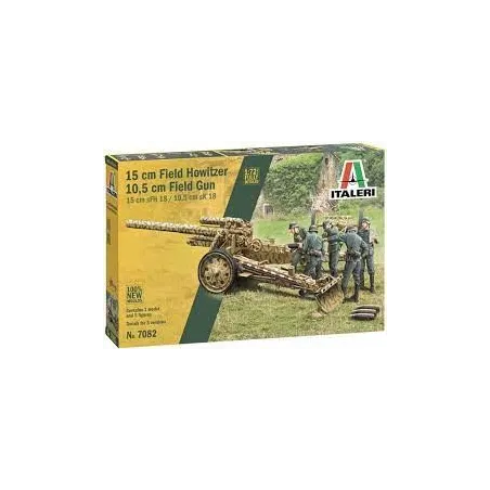 Italeri 7082 15cm Field Howitzer 10,5cm Field Gun Skala 1:72