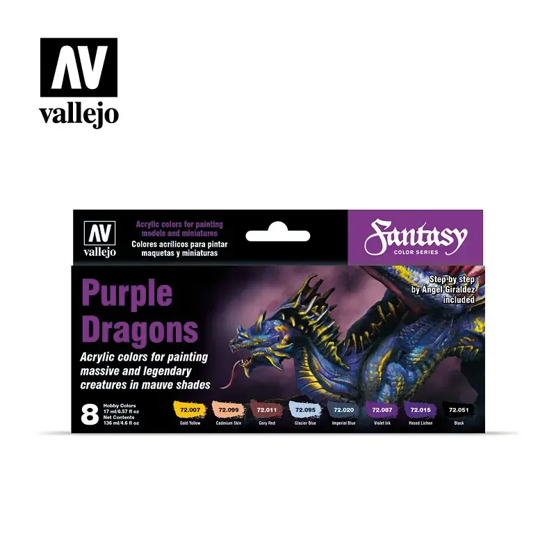 Vallejo 72305 Purple Dragons by Angel Giraldez Game Color Zestaw 8 farb