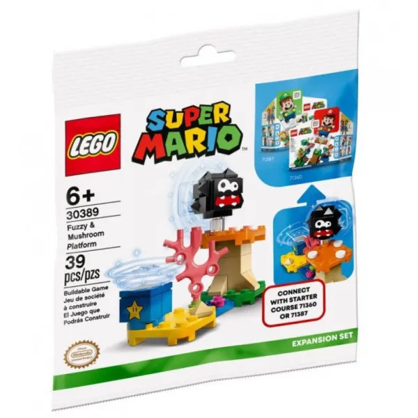 Klocki Super Mario 30389 Fuzzy i platforma z grzyb