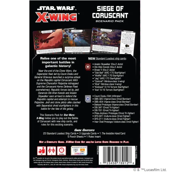 X-Wing 2nd ed.: Siege of Coruscant Scenario Pack