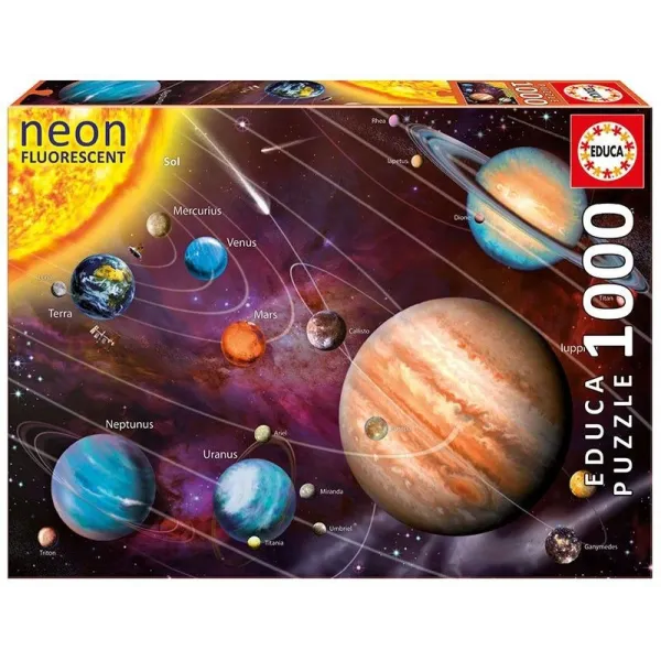 Puzzle 1000 elementów Neon Układ Słoneczny