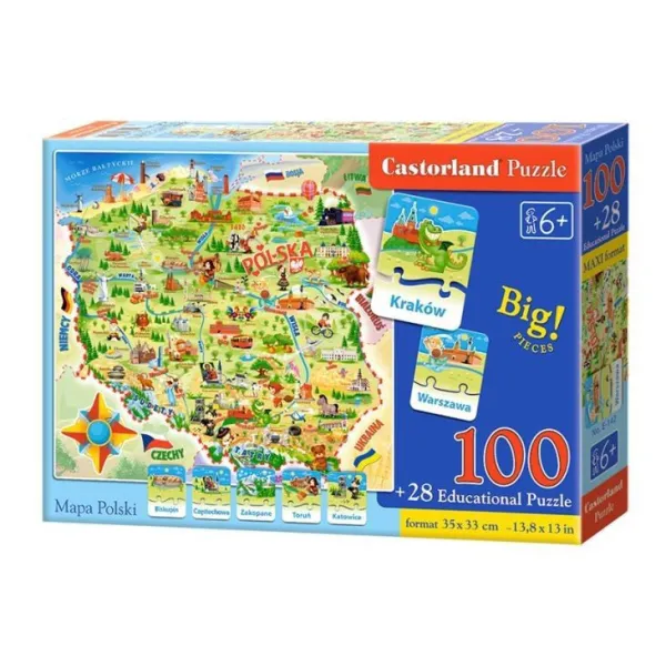 Puzzle Edukacyjna mapa Polski