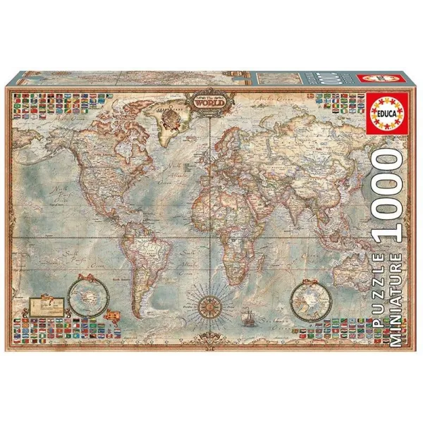 Puzzle 1000 elementów, Polityczna mapa świata