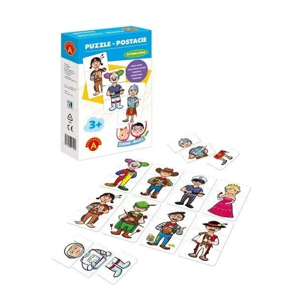 Puzzle Postacie, Zabawa i Nauka