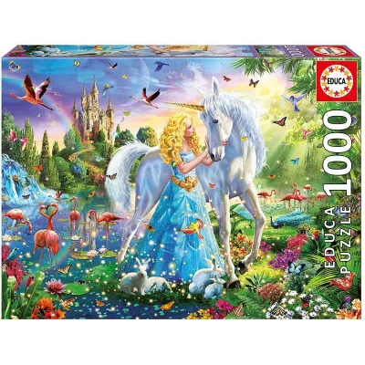Puzzle 1000 elementów Księżniczka i jednorożec