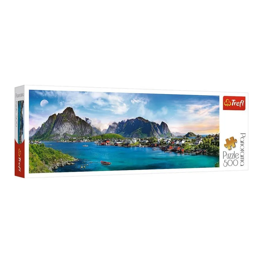 Puzzle 500 elementów Panorama - Archipelag Lofoty, Norwegia