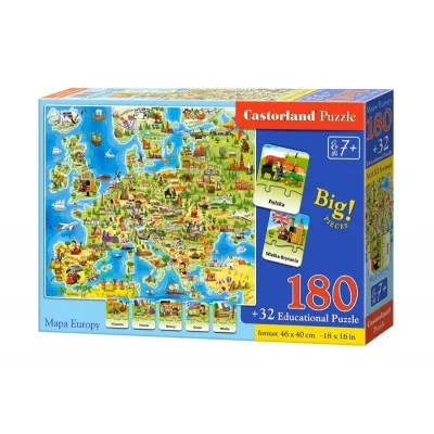 Puzzle 180 elementów Mapa Europy