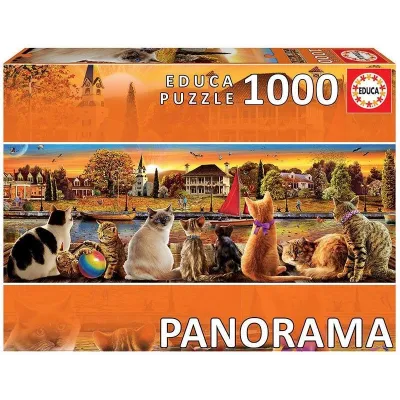 Puzzle 1000 elementów Koty na nadbrzeżu Panorama