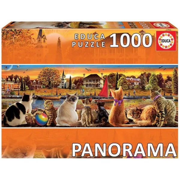 Puzzle 1000 elementów Koty na nadbrzeżu Panorama