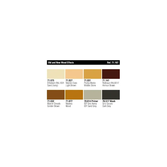 Zestaw Farb Vallejo 71187 Old & New Wood Effects Model Air 8 Farb