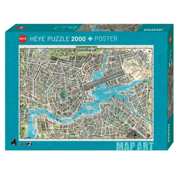 Puzzle 2000 elementów Miasto Pop