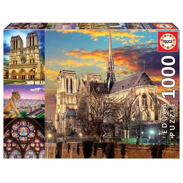 Puzzle 1000 elementów Notre Dame Kolaż