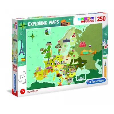 Puzzle 250 elementów Exploring Maps Great Places in Europe