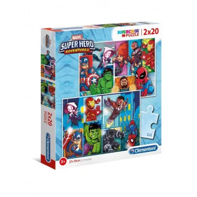 Puzzle 2 x 20 elementów Super Kolor Marvel Superbohaterowie