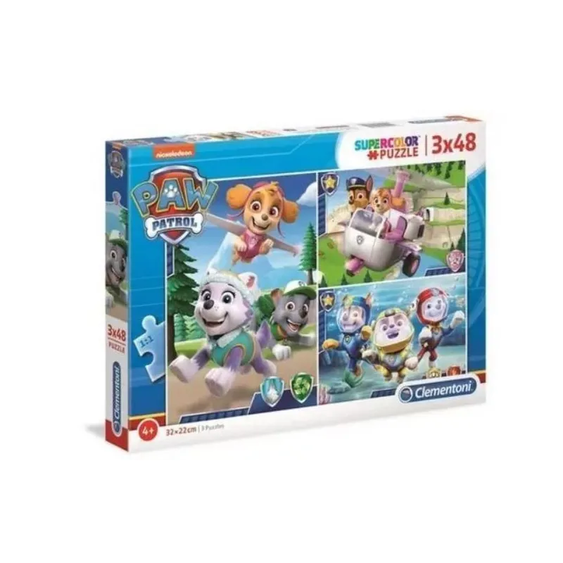 Puzzle 3x48 elementów Super Kolor Psi Patrol