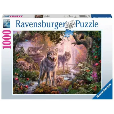 Puzzle 1000 elemetów Rodzina wilków latem