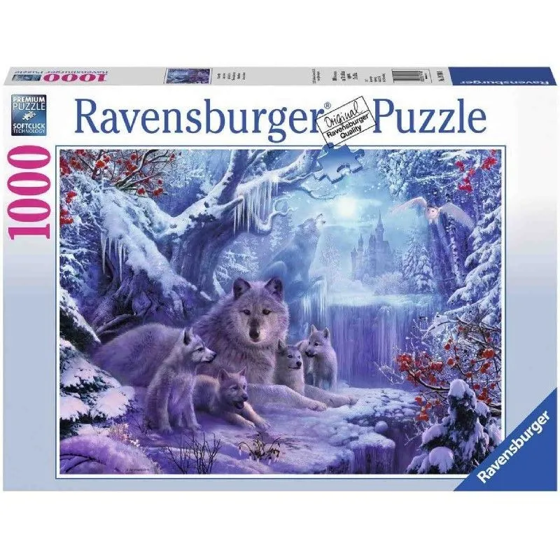 Puzzle 1000 elementów Wilki zimą