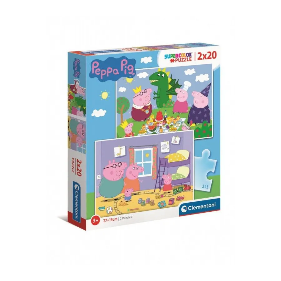 Puzzle 2x20 elementów Świnka Peppa