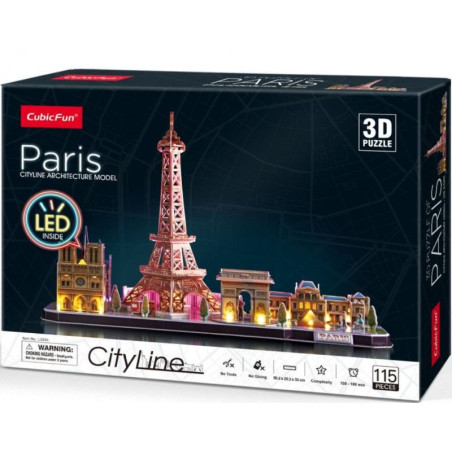 Puzzle 3D LED City Line Paryż