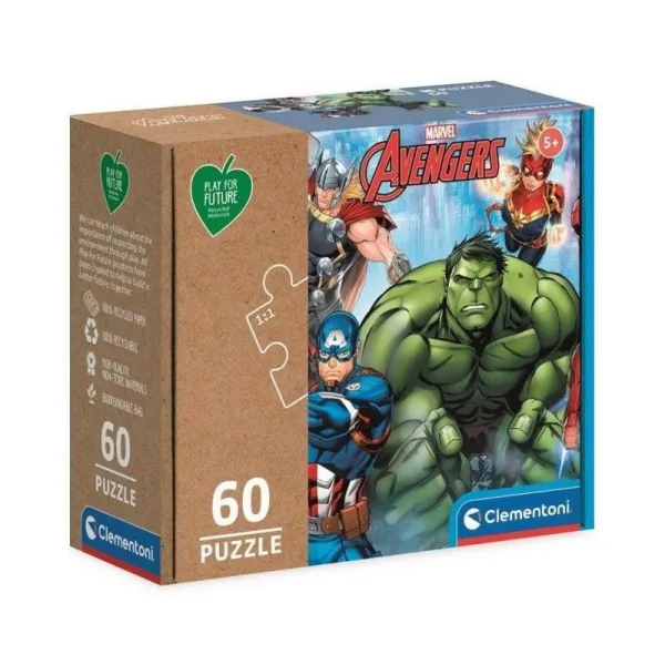 Puzzle 60 elementów Play For Future - Avengers