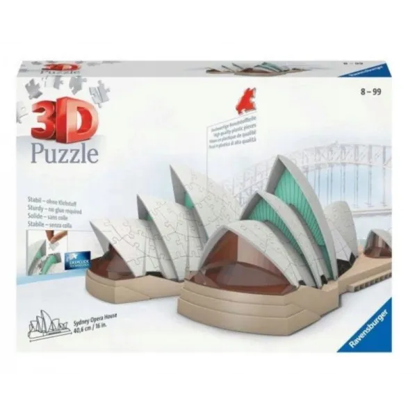 Puzzle 216 elementów 3D Budynki nocą Opera w Sydney