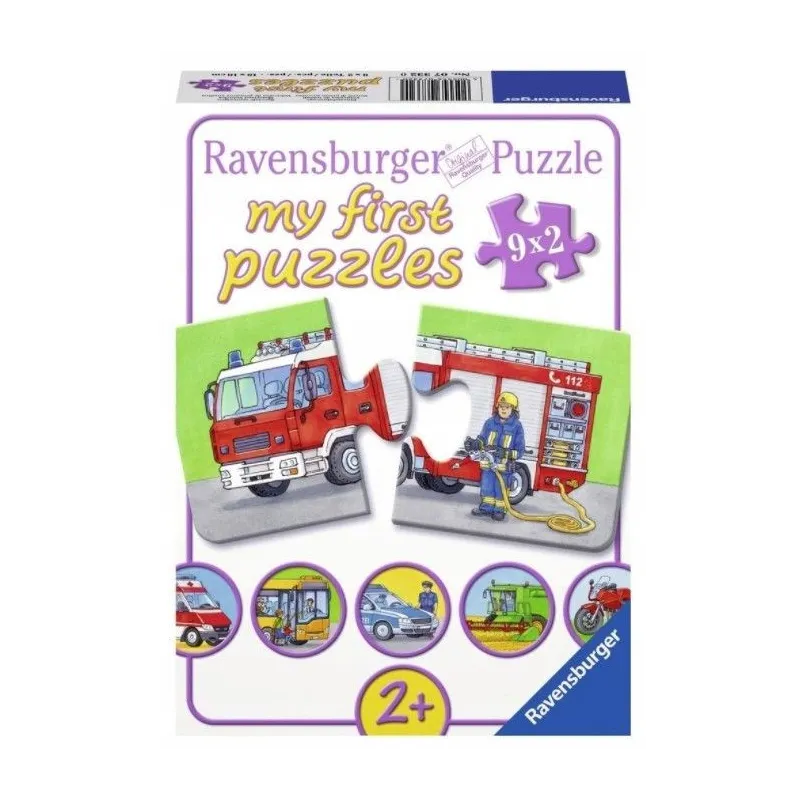 Puzzle 9x2 elementy Pojazdy