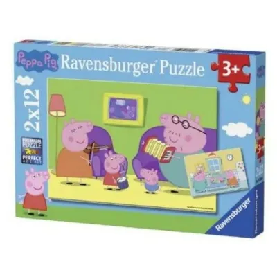 Puzzle 2x12 elementów Świnka Peppa