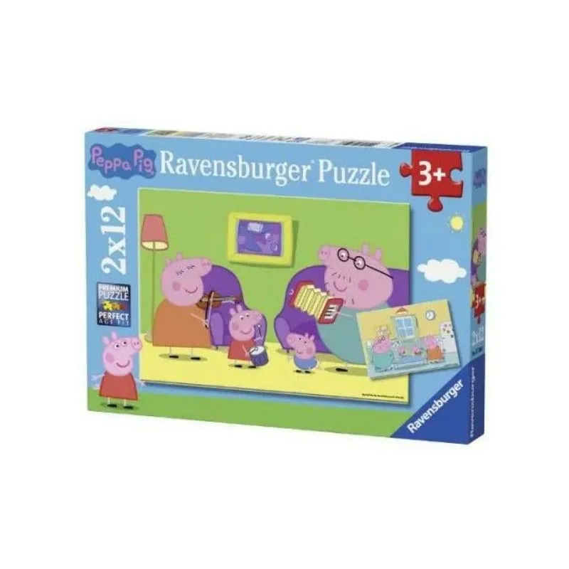 Puzzle 2x12 elementów Świnka Peppa