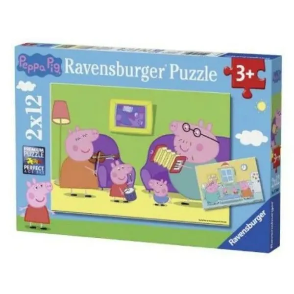 Puzzle 2x12 elementów Świnka Peppa