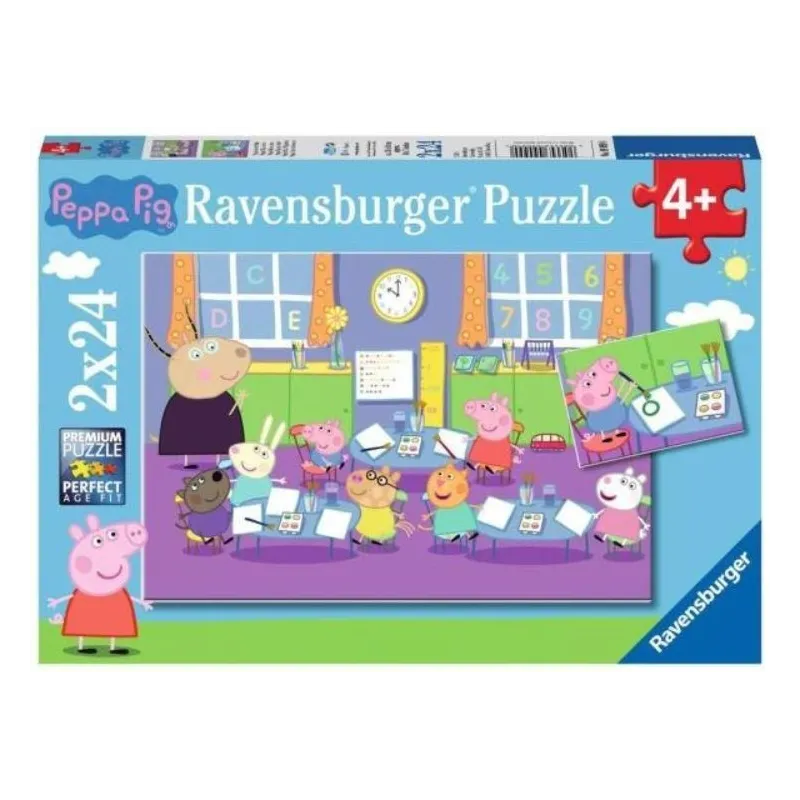 Puzzle 2x24elementy Świnka Peppa i cała klasa