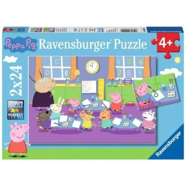 Puzzle 2x24elementy Świnka Peppa i cała klasa