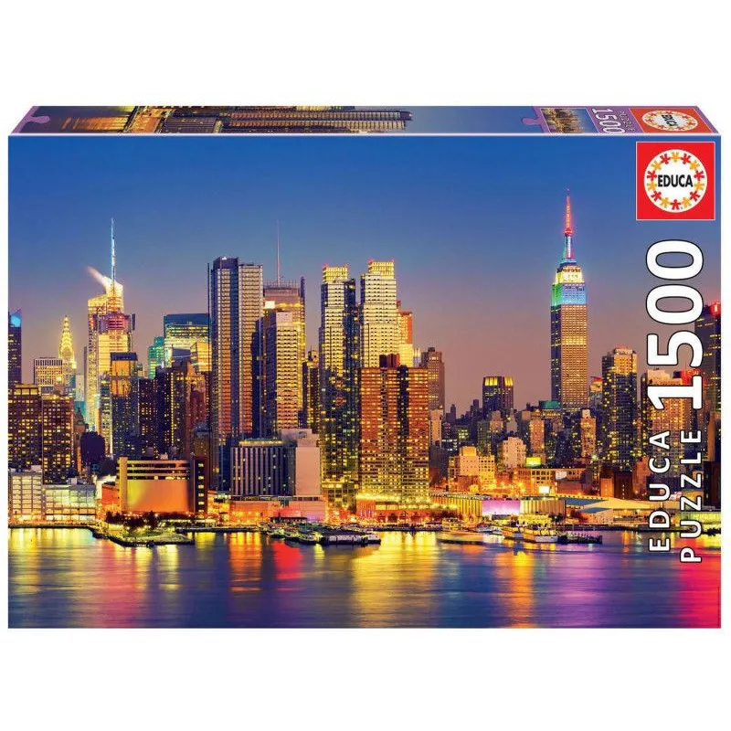 Puzzle 1500 elementów Manhattan nocą/Nowy Jork