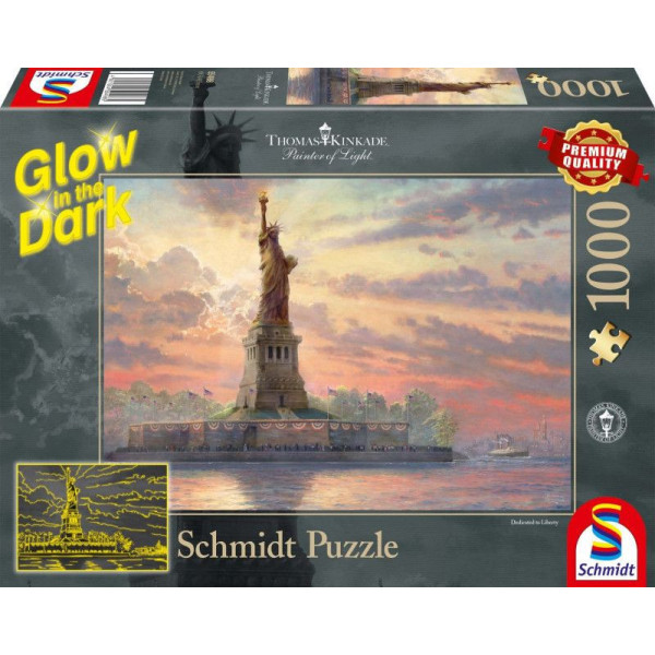 Puzzle 1000 elementów Thomas Kinkade Statua Wolności/ Nowy Jork. Świecą w ciemności