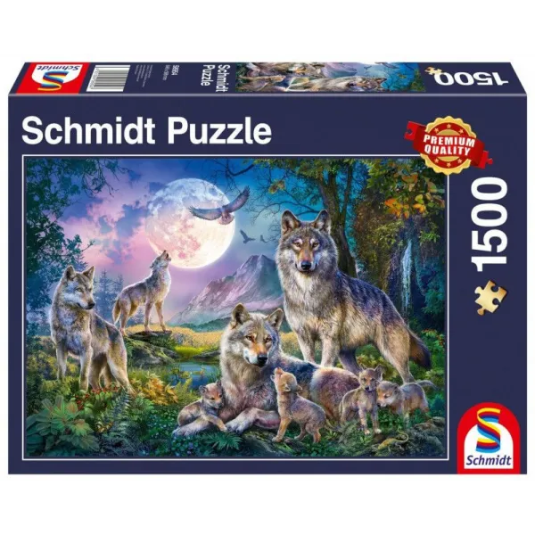 Puzzle 1500 elementów Rodzina wilków