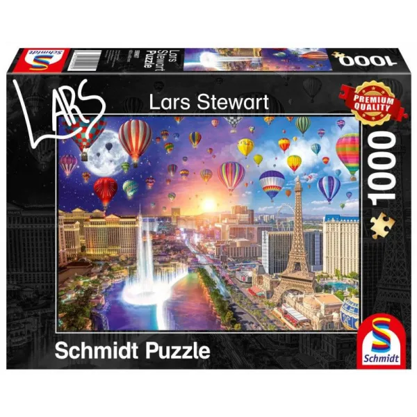 Puzzle Premium Quality 1000 elementów Lars Stewart Las Vegas (Dzień / Noc)