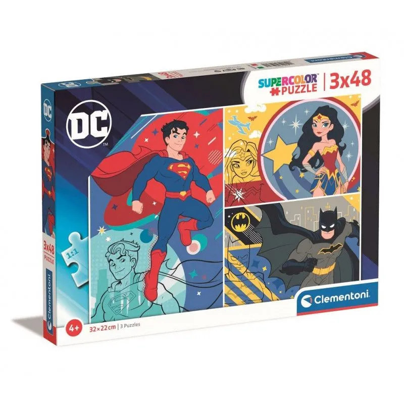 Puzzle 3 x 48 elementów Super Kolor DC Comics
