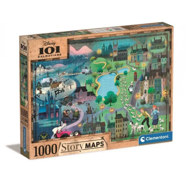 Puzzle 1000 elementów Story Maps 101 Dalmatynczyków