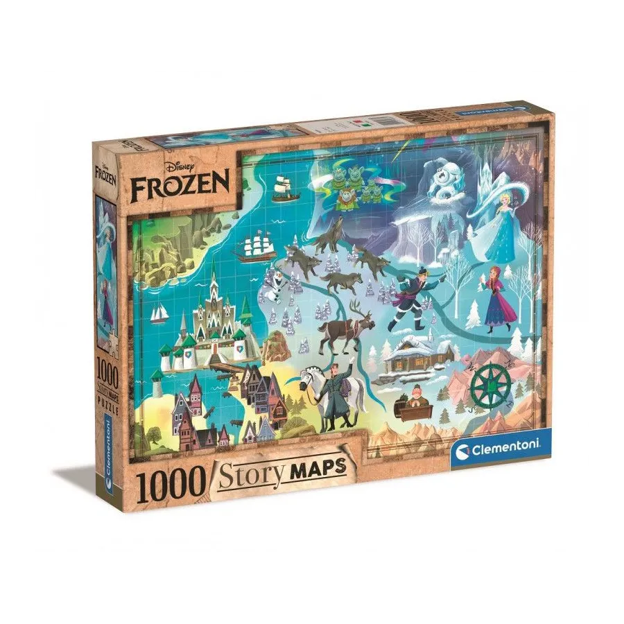 Puzzle 1000 elementów Story Maps Kraina Lodu