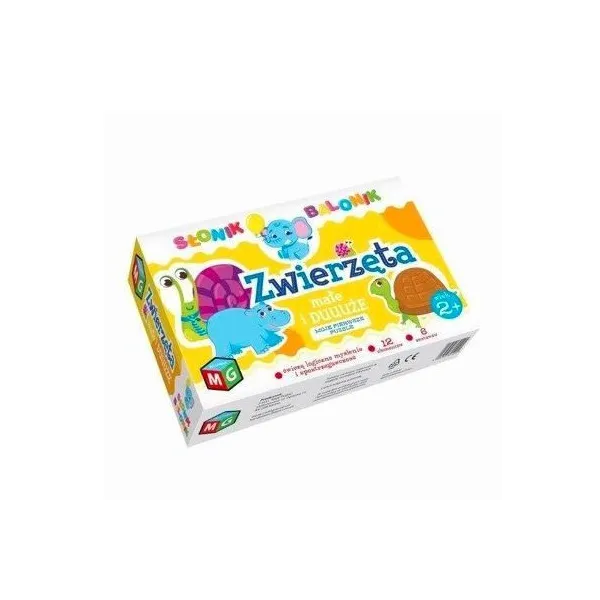 Gra Puzzle Zwierzęta duże i małe Słonik Balonik