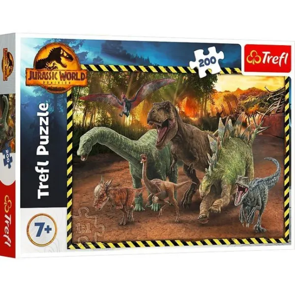 Puzzle 200 elementów Dinozaury z Parku Jurajskiego