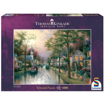 Puzzle Premium Quality 1000 elementów THOMAS KINKADE Poranek w rodzinnym mieście