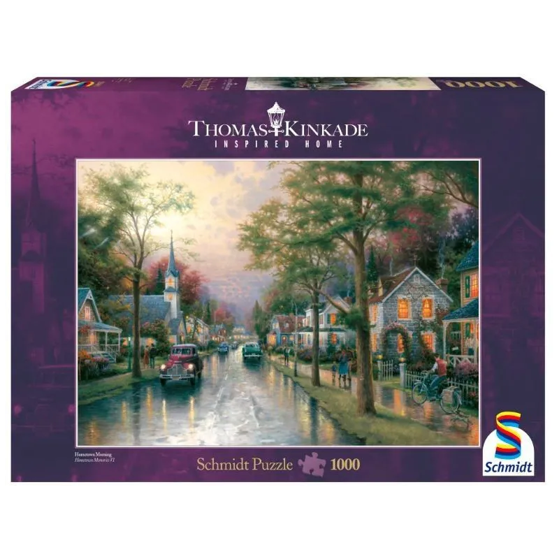 Puzzle Premium Quality 1000 elementów THOMAS KINKADE Poranek w rodzinnym mieście