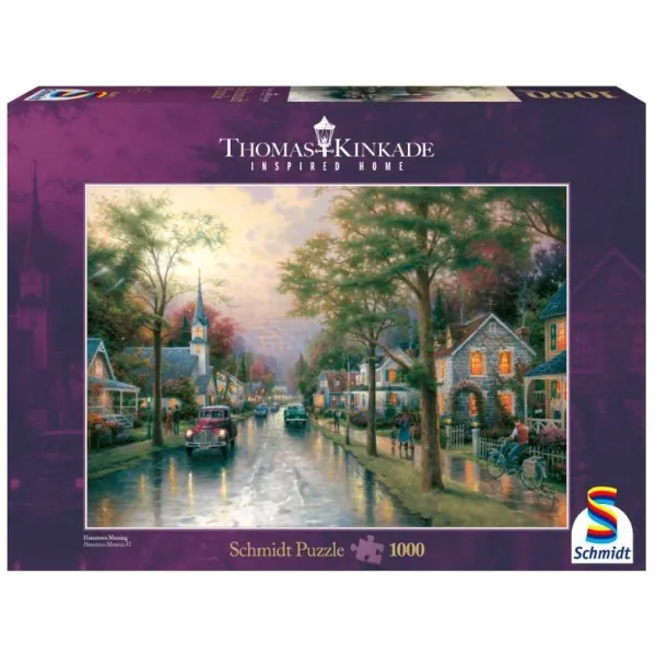 Puzzle Premium Quality 1000 elementów THOMAS KINKADE Poranek w rodzinnym mieście