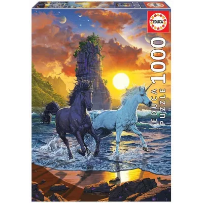 Puzzle 1000 elementów Jednorożce na plaży, Vincent Hie