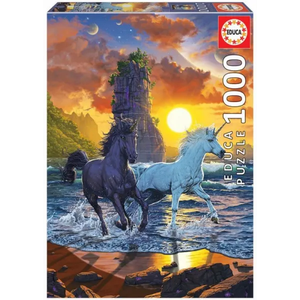 Puzzle 1000 elementów Jednorożce na plaży, Vincent Hie