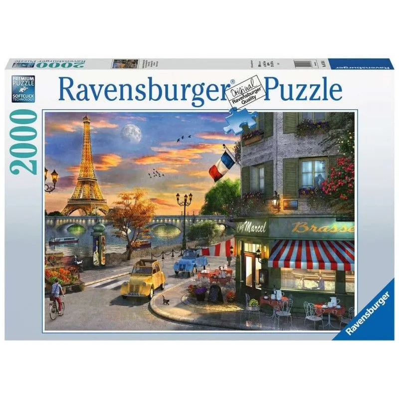 Puzzle 2000 elementów Zachód słońca w Paryżu