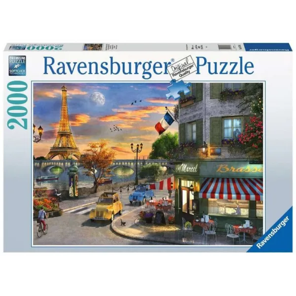 Puzzle 2000 elementów Zachód słońca w Paryżu
