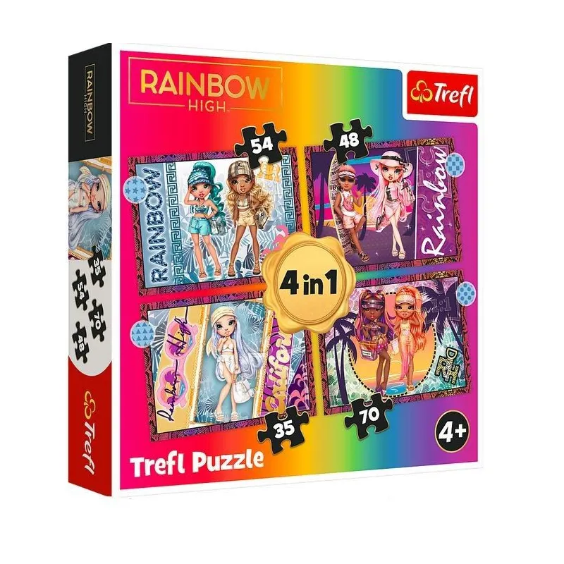 Puzzle 4w1 Modne laleczki Rainbow High